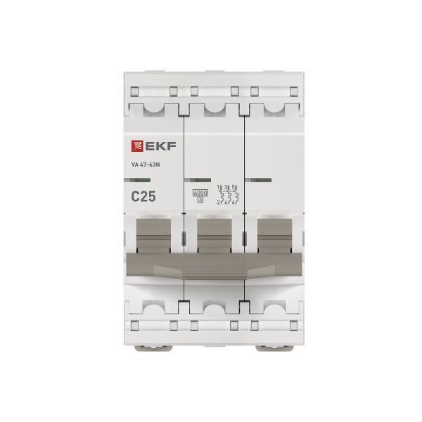 Выключатель автоматический 3п C 25А 6кА ВА 47-63N PROxima EKF M636325C