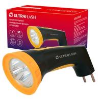 Фонарь аккумуляторный LED3804M 4LED аккум. SLA 220В пластик. черн./желт. (кор.) Ultraflash 12867