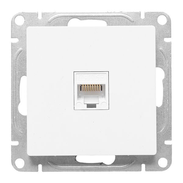 Розетка компьютерная СП Эпика RJ45 кат.5 механизм бел. EKF UP1-SOW-RJ45-5
