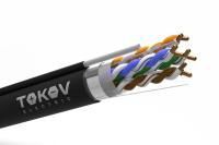 Кабель витая пара F/UTP 4х2х24AWG(0.48мм) + трос кат.5E PE outdoor Fluke tested 305м (м) TOKOV ELECTRIC TKE-C05-F/UTP-42-5E-305-ODC