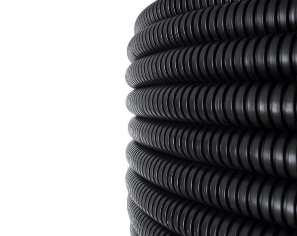 Труба гофрированная ПНД d25мм с протяжкой черн. (уп.75м) Plast PROxima EKF tpnd-25n