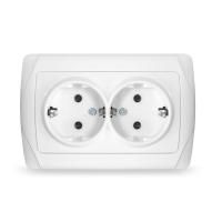 Розетка 2-м СП Маргарита 16А IP20 с заземл. бел. UNIVersal М0128