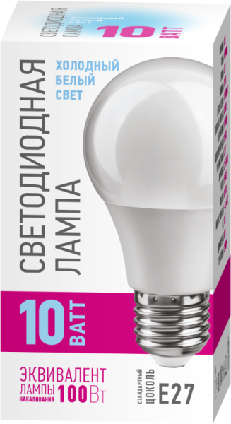 Лампа светодиодная 90 117 OLL-A55-10-230-6.5K-E27-PROMO 10Вт грушевидная 6500К E27 220-240В ОНЛАЙТ 90117