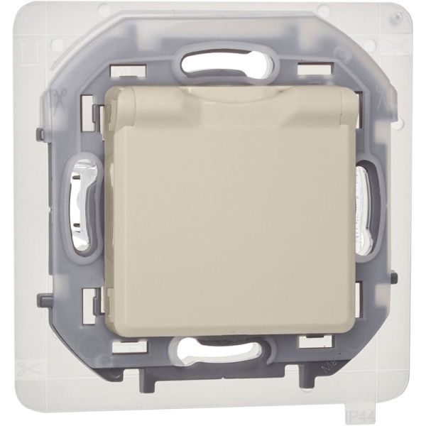 Розетка 1-м СП Inspiria 16А IP44 250В 2P+E защ. шторки с крышкой немецк. стандарт механизм сл. кость IEK 673741