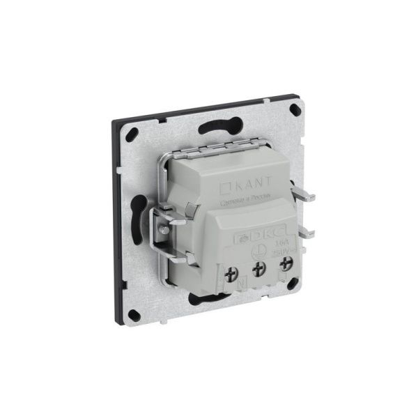 Розетка силовая KANT 2P+E без шторки черн. уголь DKC 7012033