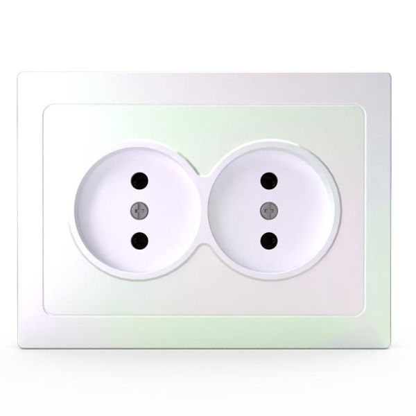 Розетка 2-м СП Pixel 16А IP20 без заземл. в сборе перламутр. TOKOV ELECTRIC TKE-PX-R2F-C04