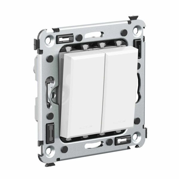 Выключатель 2-кл. 2мод. СП Avanti "Белое облако" 16А IP20 бел. DKC 4400104