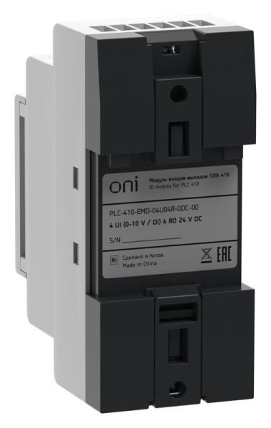 Модуль входов выходов ПЛК 410 4 UI (0-10В/DI) 4 RO 24В DC ONI PLC-410-EMD-04U04R-0DC-00