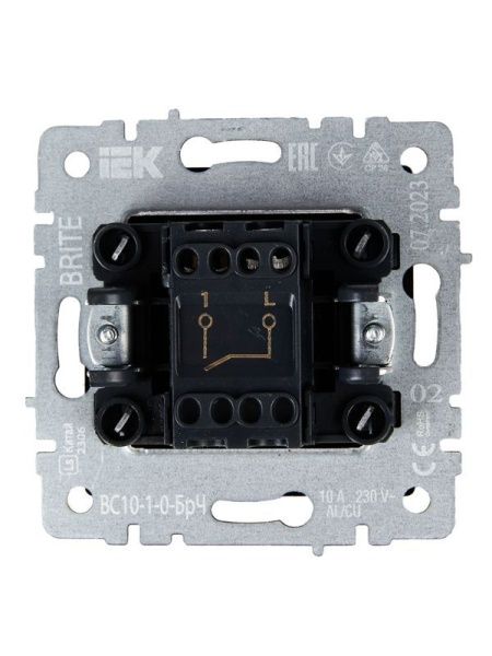 Выключатель 1-кл. СП BRITE ВС10-1-0-БрЧ 10А механизм черн. IEK BR-V10-0-10-K02