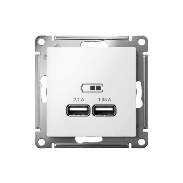 Розетка USB AtlasDesign тип A+A 5В 1х2.1А 2х1.05А механизм бел. SE ATN000133