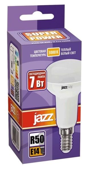 Лампа светодиодная PLED-SP 7Вт R50 3000К тепл. бел. E14 540лм 230В JazzWay 1033628