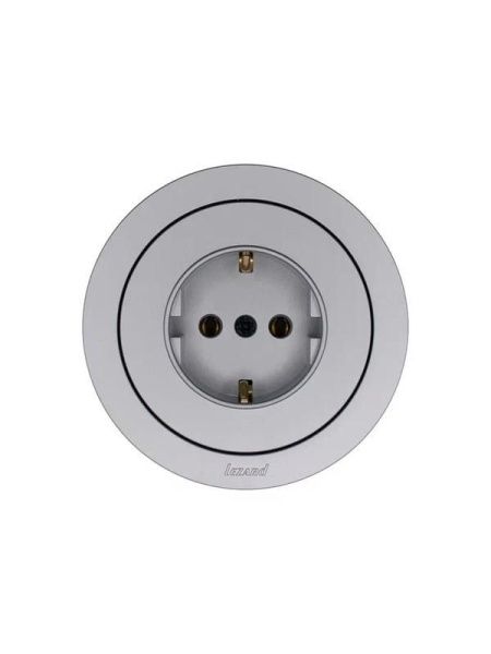 Розетка 1-м OSEN IP20 16А с заземл. ПБТ механизм сер. матов. LEZARD 743-7488-122B