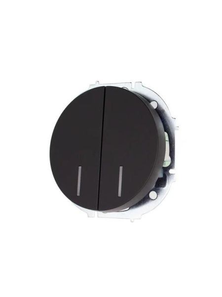 Выключатель 2-кл. СП OSEN 10А IP20 с подсветкой механизм черн. бархат LEZARD 743-4288-112