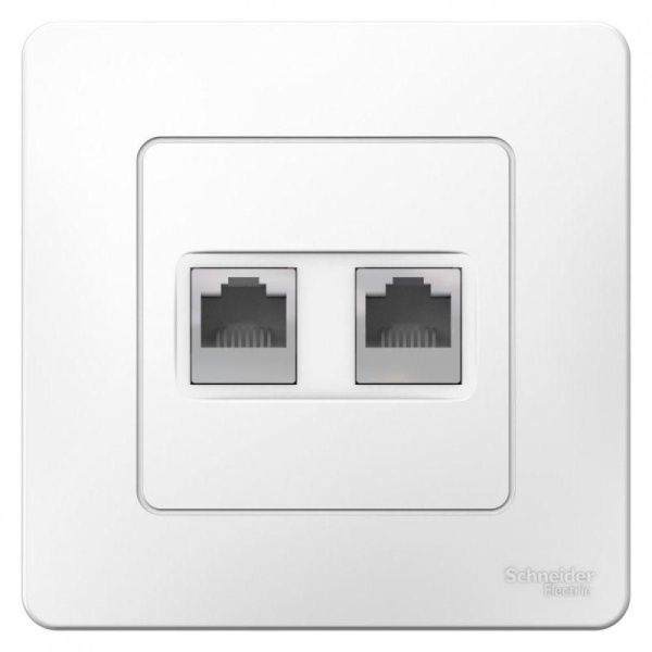 Розетка компьютерная 2-м СП Blanca RJ45 кат.5e бел. SE BLNIS045451