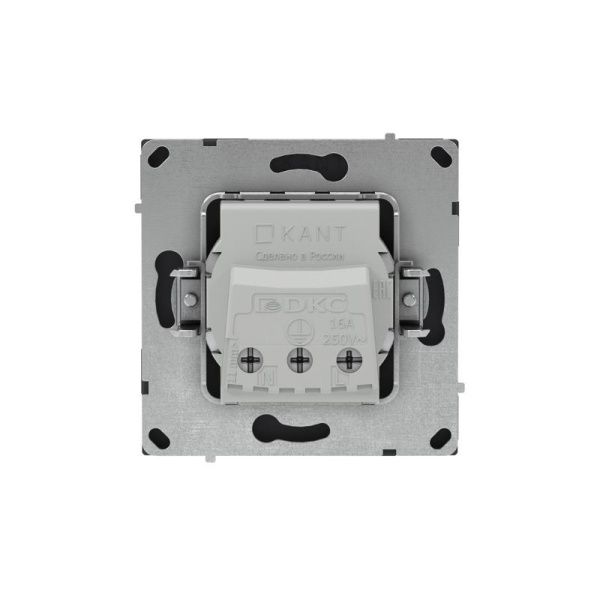Розетка силовая KANT 2P+E без шторки черн. уголь DKC 7012033