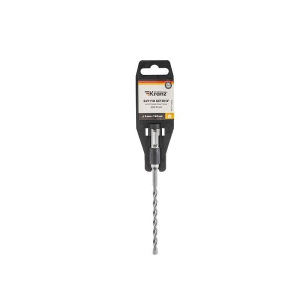 Бур по бетону 6х160мм крестовая пластина SDS PLUS Kranz KR-91-0802