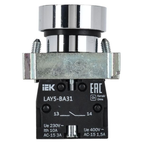 Кнопка LAY5-BA31 1НО без подсветки зел. KARAT IEK BBT60-BA-K06