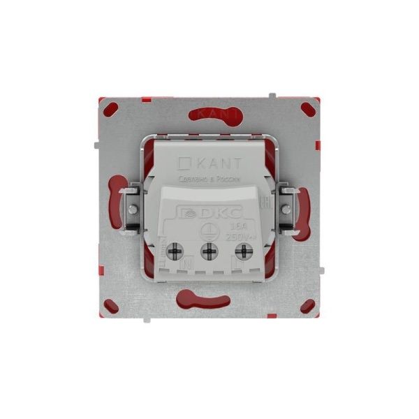 Розетка силовая KANT 2P+E без шторки красн. сатин DKC 7001033