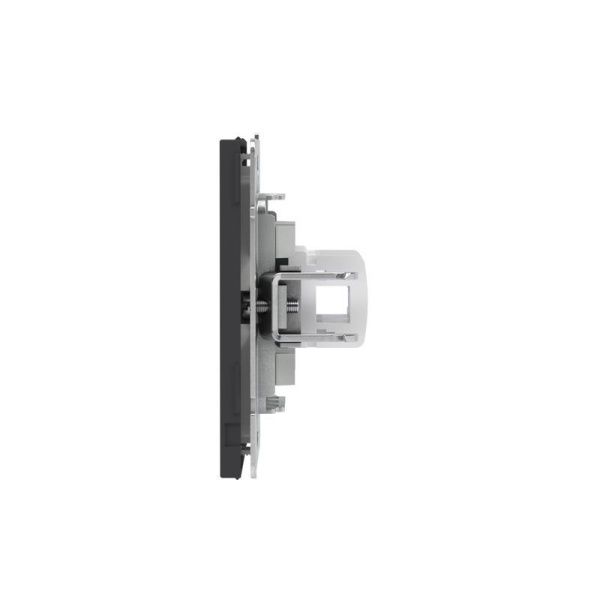 Розетка компьютерная 2-м KANT RJ45 кат.6A без шторки черн. уголь DKC 7012674
