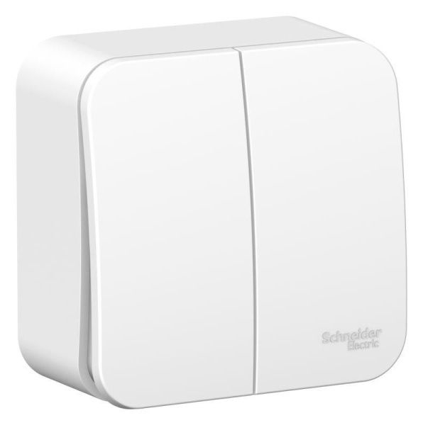 Выключатель 2-кл. ОП Blanca 10А IP20 (сх. 5) 250В с изолир. пластиной бел. SE BLNVA105011