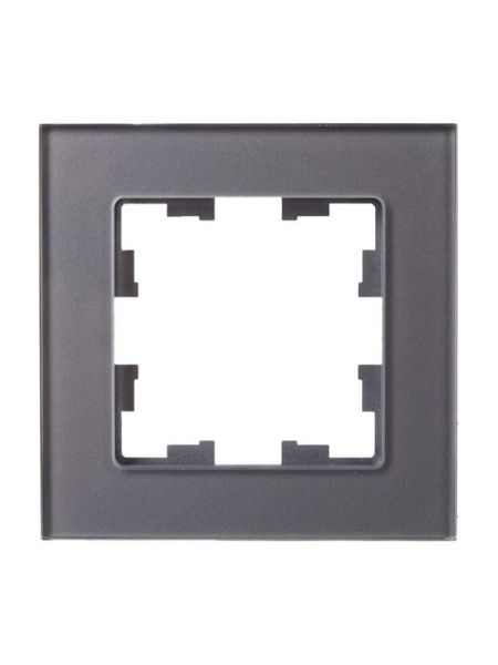 Рамка 1-м BRITE РУ-1-2-БрСе стекло сер. IEK BR-M12-G-K03