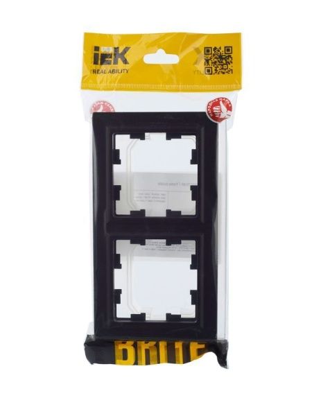Рамка 2-м IP44 BRITE РУ-2-БрЧ-44 черн. IEK BR-M22-44-K02