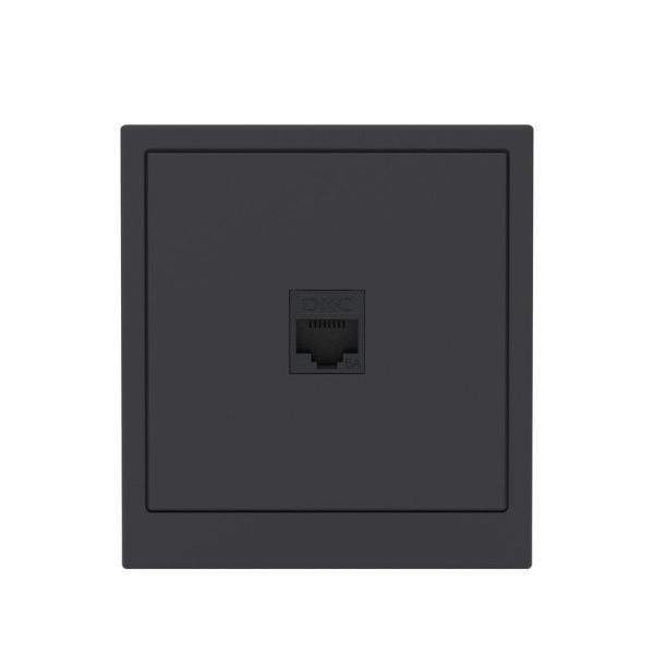 Розетка компьютерная 1-м KANT RJ45 кат.6A без шторки черн. уголь DKC 7012673
