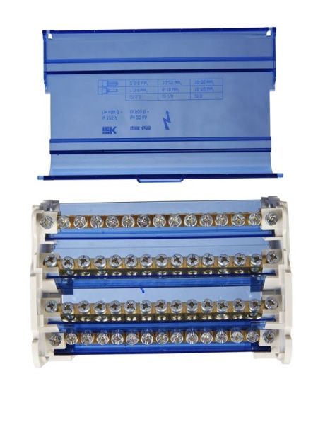 Шина на DIN-рейку в корпусе (кросс-модуль) ШНК 4х15 3L+PEN IEK YND10-4-15-125