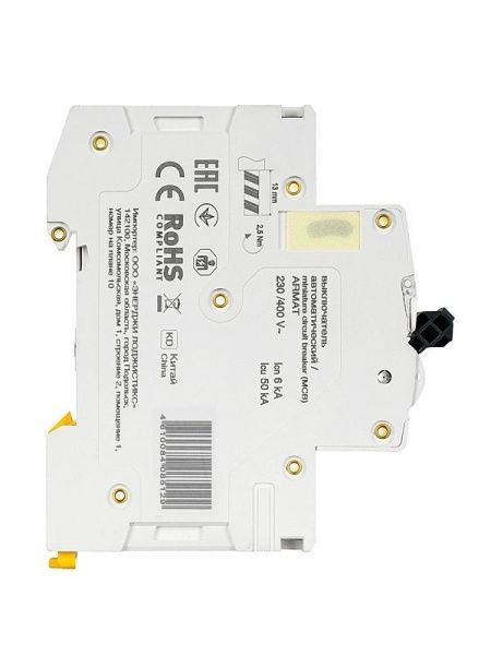 Выключатель автоматический модульный 1п C 6А M06N ARMAT IEK AR-M06N-1-C006