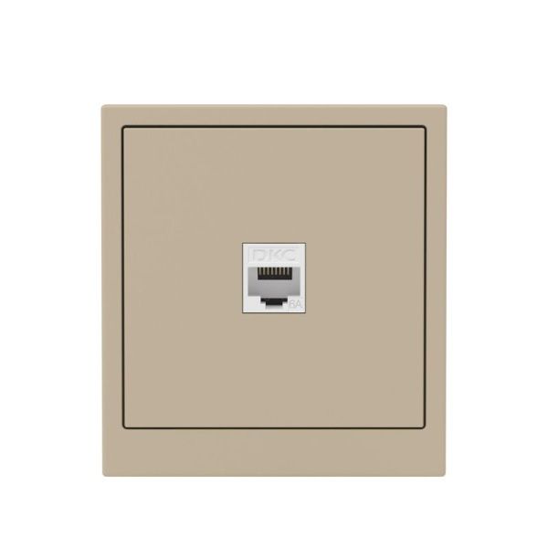 Розетка компьютерная 1-м KANT RJ45 кат.6A без шторки ванильн. марципан DKC 7015673