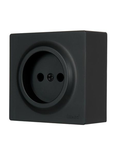 Розетка 1-м ОП LETO без заземл. ПБТ черн. бархат LEZARD 752-4200-121B