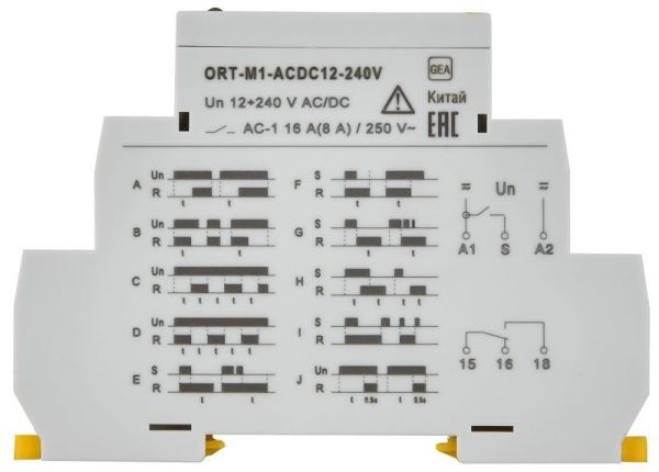 Реле времени ORT 12-240В AC/DC 1 контакт многофункц. IEK ORT-M1-ACDC12-240V