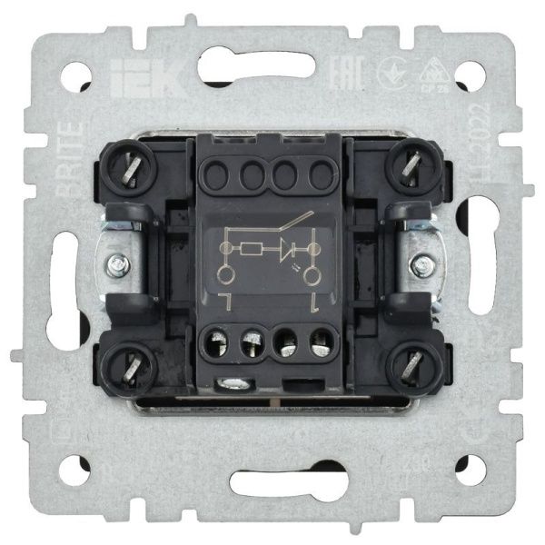 Выключатель 1-кл. СП BRITE ВС10-1-1-БрА 10А с индик. механизм алюм. IEK BR-V10-1-10-K47