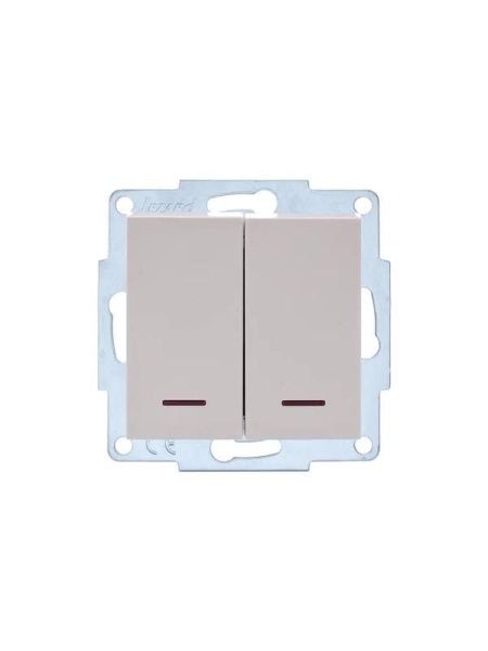 Выключатель 2-кл. 1п СП Vesna 10А IP20 с индикацией механизм крем. LEZARD 742-0388-112