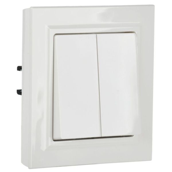 Выключатель 2-кл. СП BRITE ВСР10-2-0-БрБ 10А в сборе бел. IEK BR-V20-0-10-K01-F