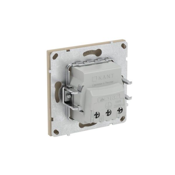 Розетка силовая KANT 2P+E без шторки ванильн. марципан DKC 7015033
