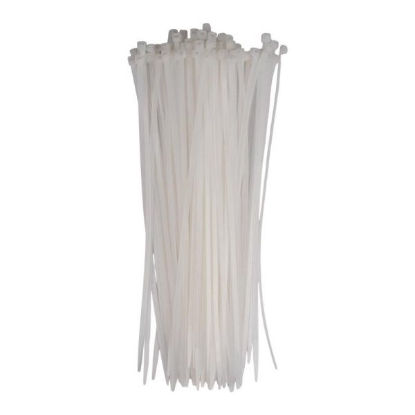 Хомут кабельный PCT 4.8х300-100WH 4.8х300 PA6.6 бел.(уп.100шт) JazzWay 5054035