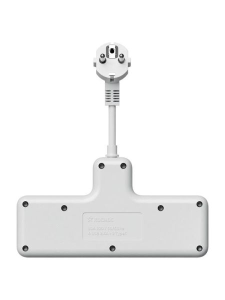Удлинитель с сетевым фильтром 3х0.3м 10А 2USB + 1USBC 2500Вт ПВС 3х1 компакт бел. КОСМОС FRKsm0.3m-3g(W)USB