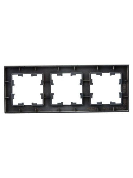 Рамка 3-м BRITE РУ-3-2-БрД стекло дым. IEK BR-M32-G-K30