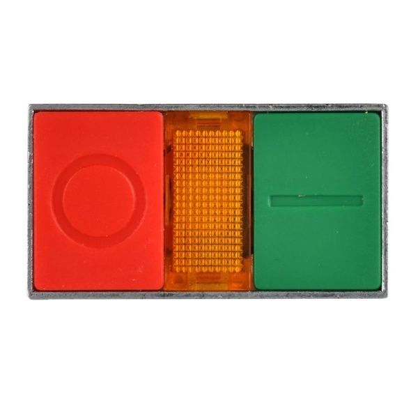 Кнопка LAY5-BW8465 "I-O" 1НО сдвоенная с подсветкой KARAT IEK BBD40-BW-K51