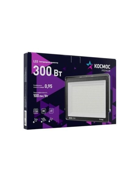 Прожектор светодиодный PREMIUM 300Вт 6500К 30000лм IP65 КОСМОС KOS_PR_LED_300