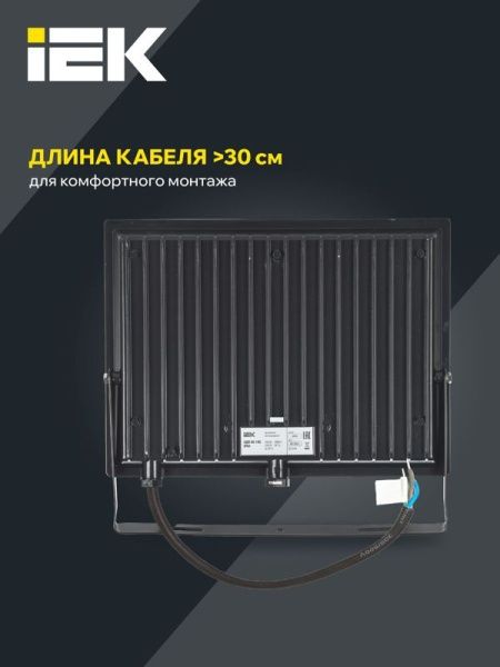 Прожектор светодиодный СДО 06-100 6500К IP65 черн. IEK LPDO601-100-65-K02