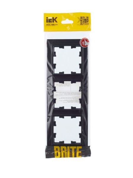 Рамка 3-м BRITE РУ-3-БрЧ черн. IEK BR-M32-K02