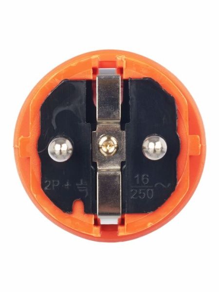 Вилка прямая ОМЕГА ВБп3-1-0м IP44 каучук оранж. IEK PKR01-016-2-K09