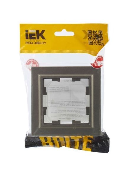 Рамка 1-м IP44 BRITE РУ-1-БрШ-44 шампань IEK BR-M12-44-K37