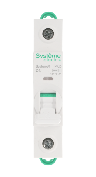 Выключатель автоматический 1п C 6А 6кА Systeme9 230В SE S9F22106
