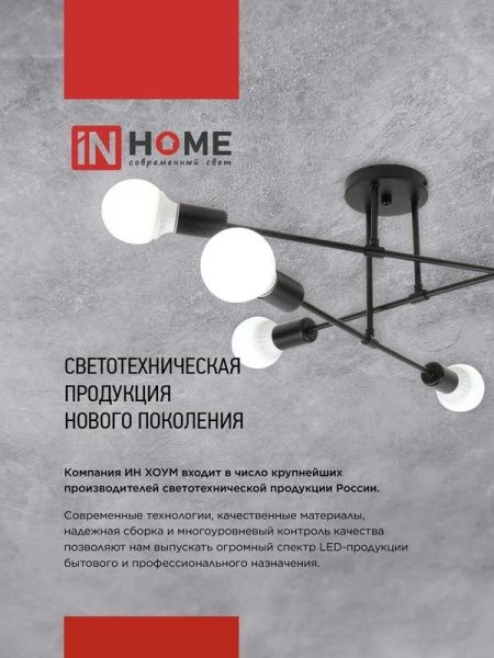 Светильник LOFT EASY-6E27-BLT 6хE27 потолочн. под лампу; латунь черн. IN HOME 4690612062655
