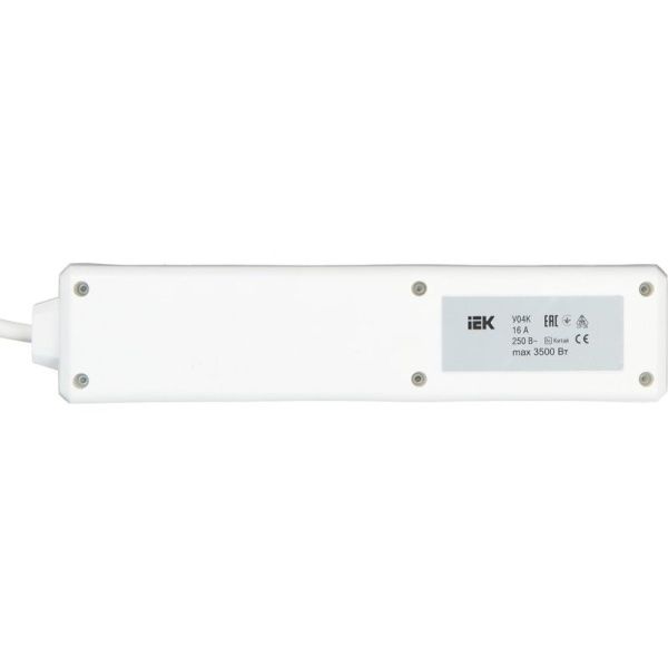 Удлинитель 4х5м с заземл. 16А IP20 У04К 2P+PE 250В 3х1 с выкл. IEK WYP10-16-04-05-ZK-N
