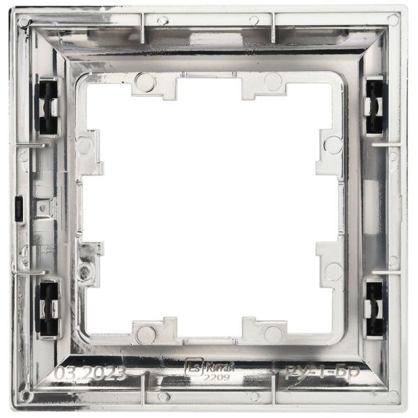 Рамка 1-м BRITE РУ-1-Бр хром/черн. IEK BR-M12-12-2-K23