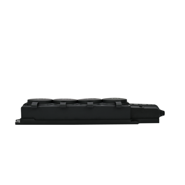 Колодка удлинителя 4-м MultiSet 16А 250В IP44 с заземл. каучук черн. SE MST4104BK